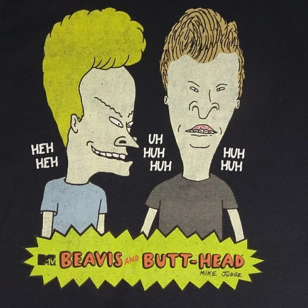 M TV Beavis and Butt-Head Black T-Shirt Medium